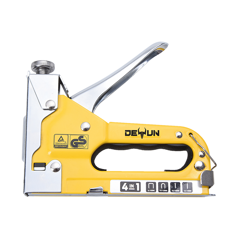 What does the powerful clamping function of the 3-in-1 staple gun do?