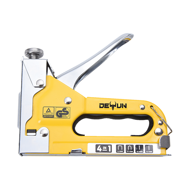What does the powerful clamping function of the 3-in-1 staple gun do?