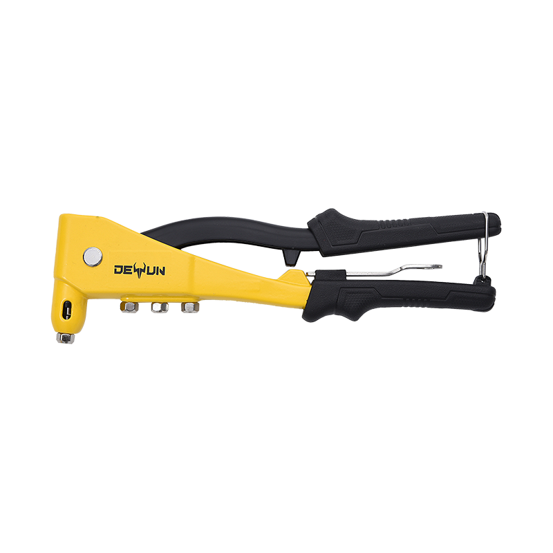 Single hand riveter with spring loaded handle DY-8107